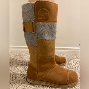 Sorel Brown Suede & Grey Felt Boots